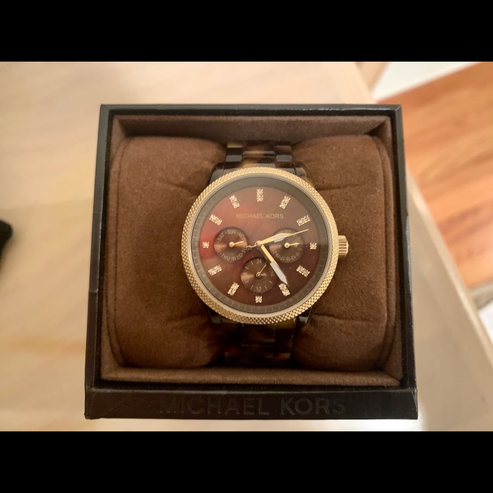 Michael Kors Tortoise Watch (+Extra Links And Box)